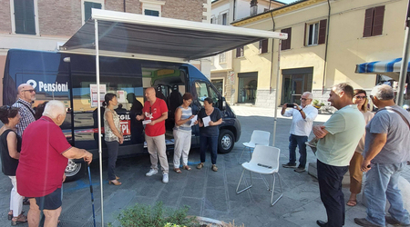 Continua il viaggio della Cgil e dello Spi con il camper dei diritti nelle zone del lughese colpite dall&rsquo;alluvione. Le prossime tappe.